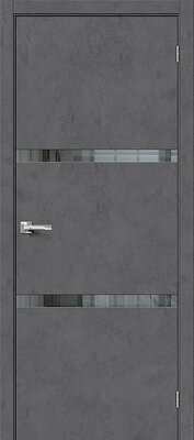 Межкомнатная дверь BRAVO Браво-2.55 Slate Art Экошпон стекло Mirox Grey