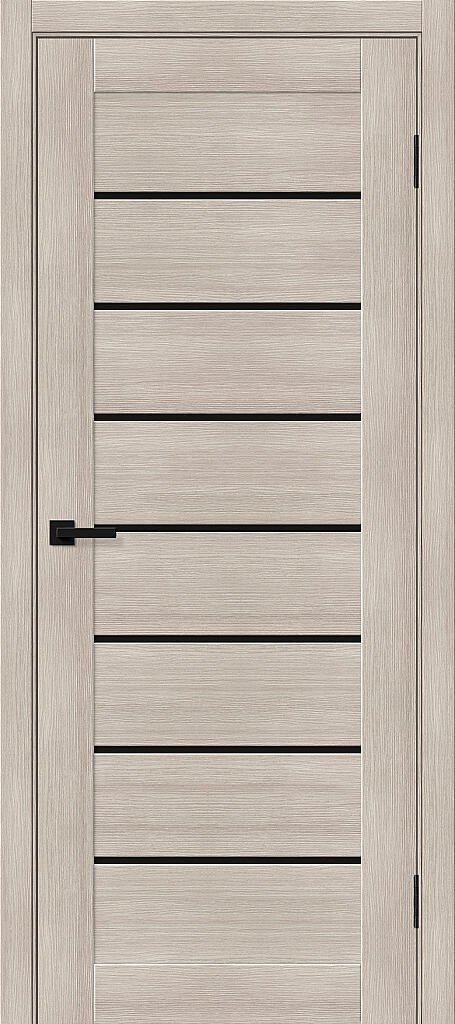 Межкомнатная дверь BRAVO Браво-22 Cappuccino Melinga/Black Shine Экошпон стекло Black Shine