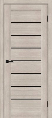 Межкомнатная дверь BRAVO Браво-22 Cappuccino Melinga/Black Shine Экошпон стекло Black Shine