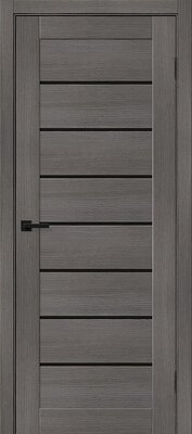 Межкомнатная дверь BRAVO Браво-22 Grey Melinga/Black Shine Экошпон