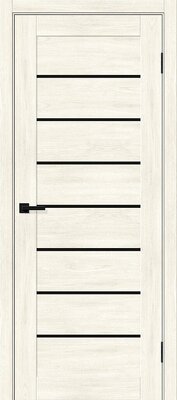 Межкомнатная дверь BRAVO Браво-22 Nordic Oak Экошпон стекло Black Shine