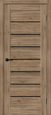Межкомнатная дверь BRAVO Браво-22 Original Oak/Black Shine Экошпон стекло Black Shine