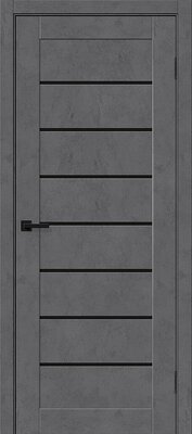 Межкомнатная дверь BRAVO Браво-22 Slate Art/Black Shine Экошпон стекло Black Shine
