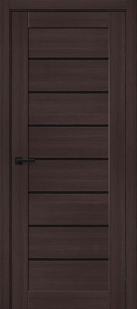 Межкомнатная дверь BRAVO Браво-22 Wenge Melinga/Black Shine Экошпон стекло Black Shine