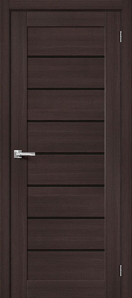 Межкомнатная дверь BRAVO Браво-22 Wenge Melinga Экошпон стекло Black Star