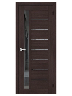 Межкомнатная дверь BRAVO Браво-27 Wenge Melinga/Mirox Grey Экошпон стекло Mirox Grey