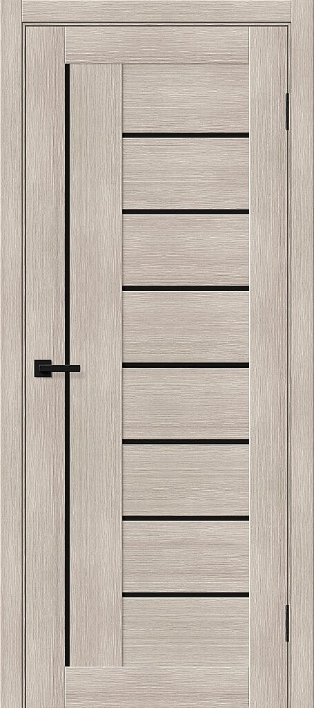 Межкомнатная дверь BRAVO Браво-29 Cappuccino Melinga/Black Shine Экошпон стекло Black Shine