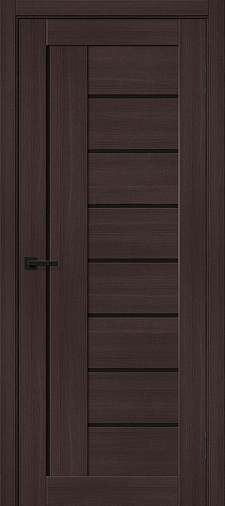 Межкомнатная дверь BRAVO Браво-29 Wenge Melinga /Black Shine Экошпон стекло Black Shine