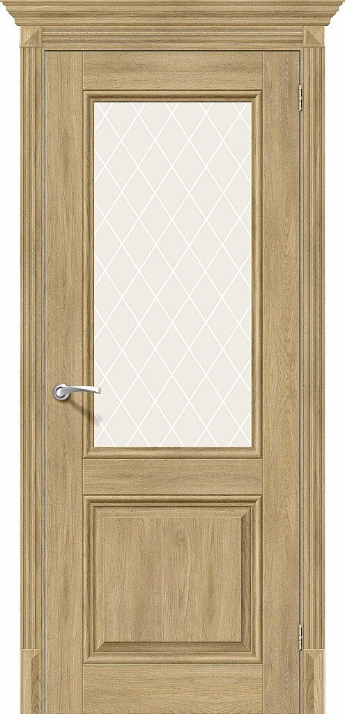 Межкомнатная дверь BRAVO Классико-33 Organic Oak Экошпон стекло White Сrystal