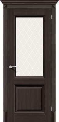 Межкомнатная дверь BRAVO Классико-33 Wenge Veralinga Экошпон стекло White Сrystal