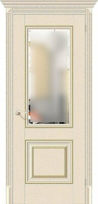 Межкомнатная дверь BRAVO Классико-33G-27 Ivory Экошпон стекло Magic Fog