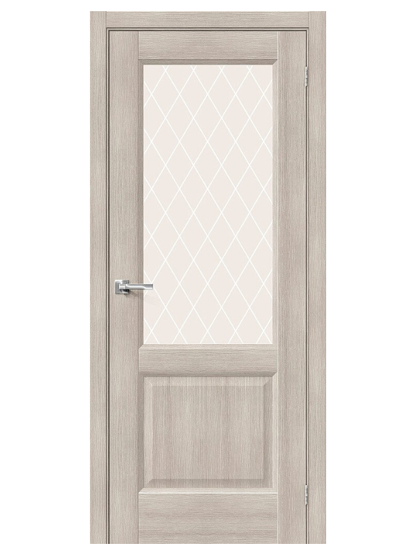 Межкомнатная дверь BRAVO Неоклассик-33 Cappuccino Melinga Экошпон стекло White Сrystal