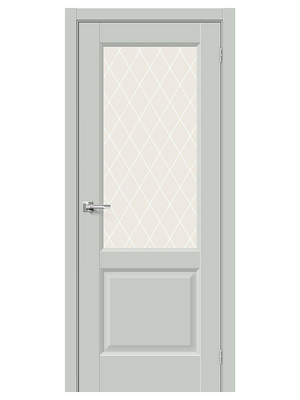 Межкомнатная дверь BRAVO Неоклассик-33 Grey Matt Эмалит стекло White Сrystal