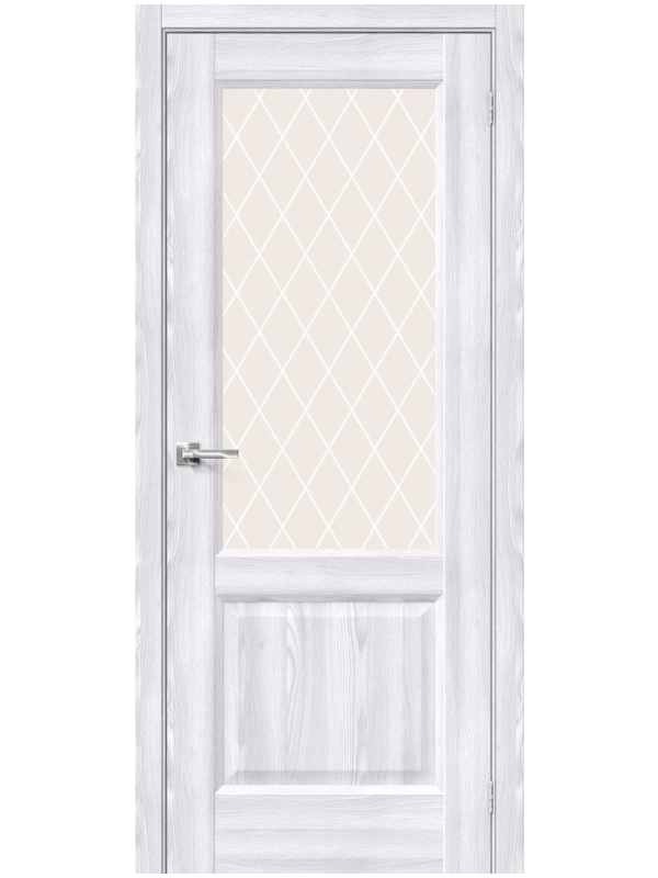 Межкомнатная дверь BRAVO Неоклассик-33 Riviera Ice Экошпон стекло White Сrystal
