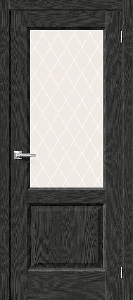 Межкомнатная дверь BRAVO Неоклассик-33 Stormy Wood Экошпон стекло White Сrystal