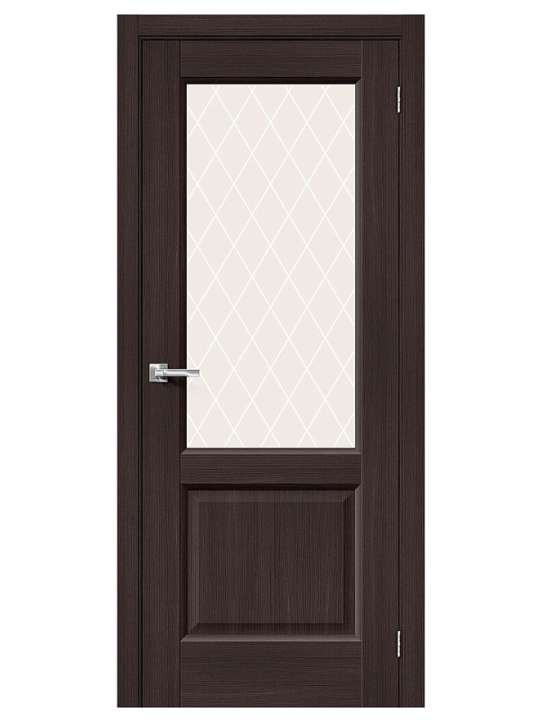 Межкомнатная дверь BRAVO Неоклассик-33 Wenge Melinga Экошпон стекло White Сrystal