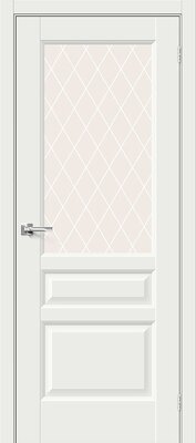 Межкомнатная дверь BRAVO Неоклассик-35 White Matt Эмалит стекло White Сrystal