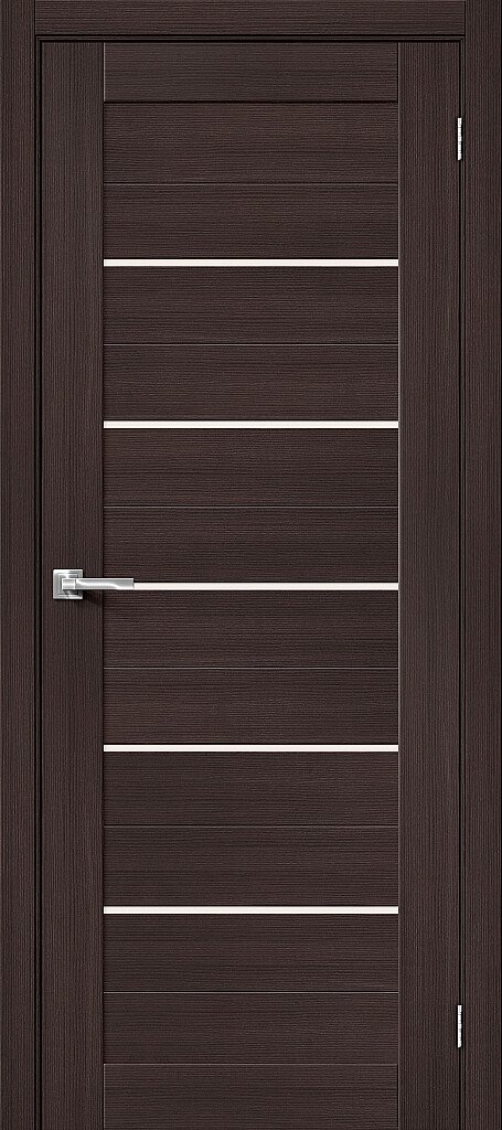Межкомнатная дверь BRAVO Порта-22 Wenge Veralinga Экошпон стекло Magic Fog