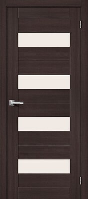 Межкомнатная дверь BRAVO Порта-23 Wenge Veralinga Экошпон стекло Magic Fog