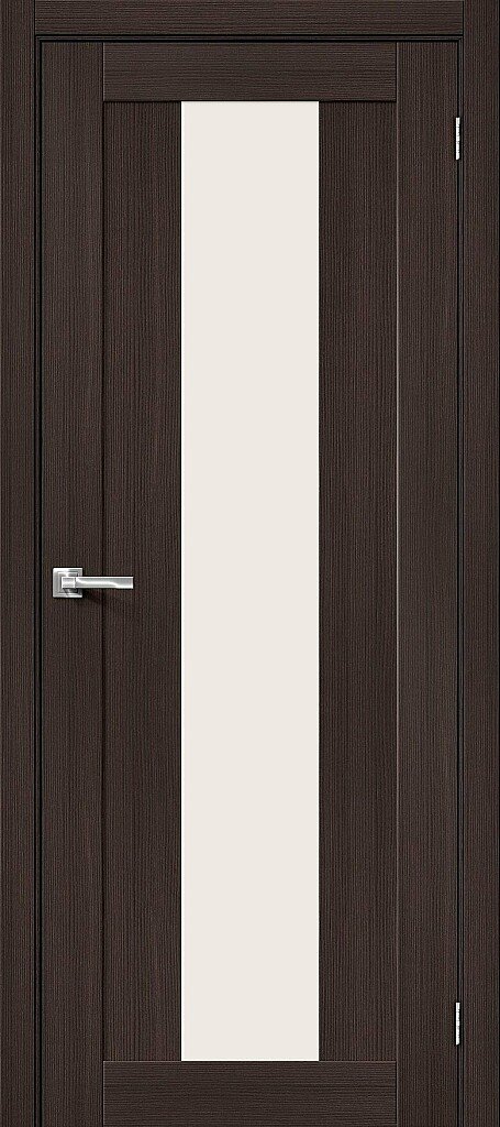 Межкомнатная дверь BRAVO Порта-25 Wenge Veralinga Экошпон стекло Magic Fog