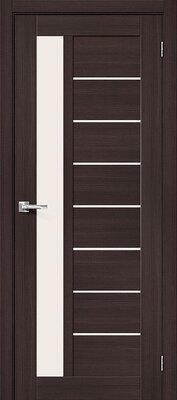 Межкомнатная дверь BRAVO Порта-27 Wenge Veralinga Экошпон стекло Magic Fog