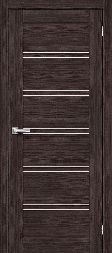 Межкомнатная дверь BRAVO Порта-28 Wenge Veralinga Экошпон стекло Magic Fog