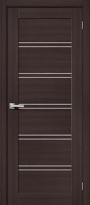 Межкомнатная дверь BRAVO Порта-28 Wenge Veralinga Экошпон стекло Magic Fog