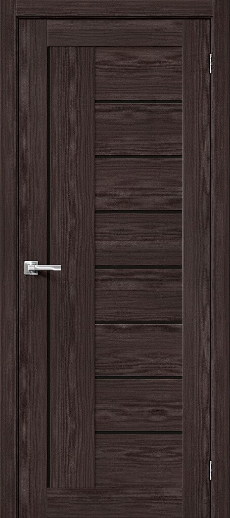 Межкомнатная дверь BRAVO Порта-29 Wenge Veralinga Экошпон стекло Black Star