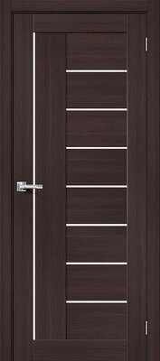 Межкомнатная дверь BRAVO Порта-29 Wenge Veralinga Экошпон стекло Magic Fog