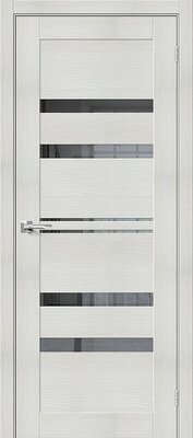 Межкомнатная дверь BRAVO Порта-30 Bianco Veralinga Экошпон стекло Mirox Grey