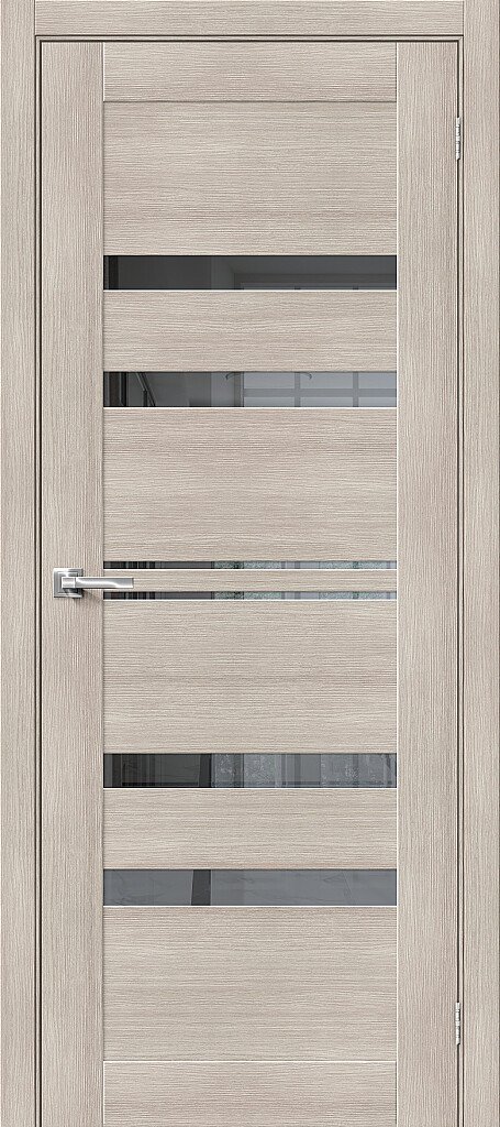 Межкомнатная дверь BRAVO Порта-30 Cappuccino Veralinga Экошпон стекло Mirox Grey