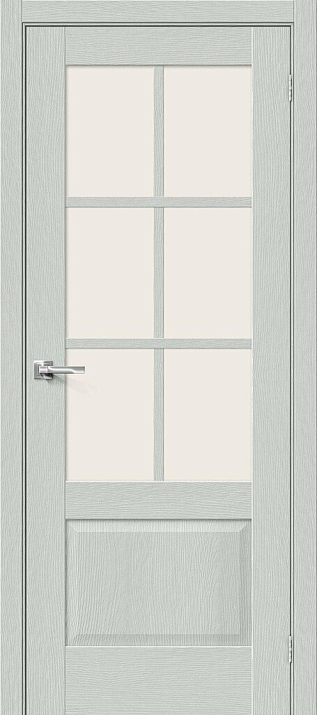 Межкомнатная дверь BRAVO Прима-13.0.1 Grey Wood Экошпон стекло Magic Fog