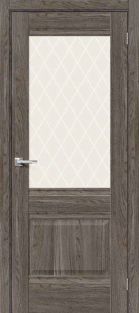 Межкомнатная дверь BRAVO Прима-3 Ash Wood стекло White Сrystal