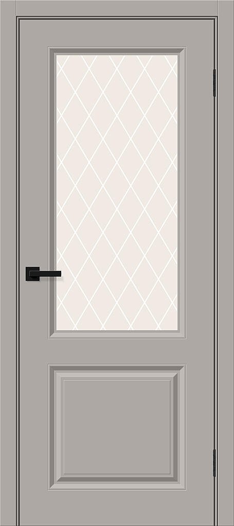 Межкомнатная дверь BRAVO Скинни-13 Grey Pro  стекло White Сrystal