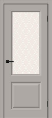 Межкомнатная дверь BRAVO Скинни-13 Grey Pro  стекло White Сrystal