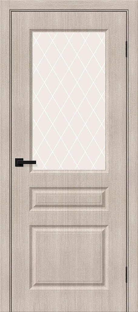 Межкомнатная дверь BRAVO Скинни-15 Cappuccino Melinga стекло White Сrystal