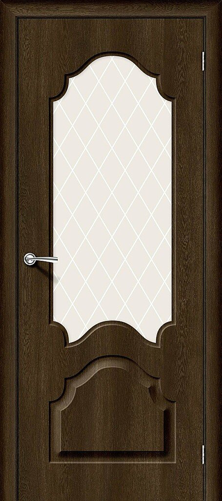 Межкомнатная дверь BRAVO Скинни-33 Dark Barnwood ПВХ стекло White Сrystal