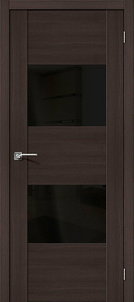Межкомнатная дверь BRAVO VG2 BS Wenge Veralinga Экошпон стекло Black Star