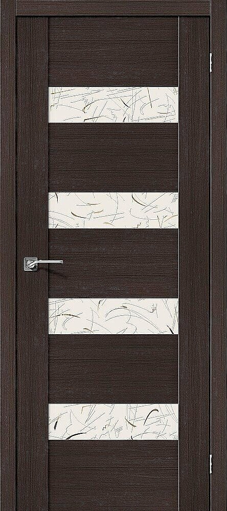 Межкомнатная дверь BRAVO VM4 Wenge Veralinga Экошпон стекло Silver Art