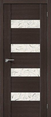 Межкомнатная дверь BRAVO VM4 Wenge Veralinga Экошпон стекло Silver Art