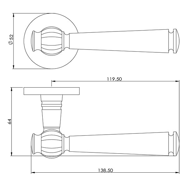 Ручка BUSSARE VASO A-41-50 W.GOLD (валлийское золото)