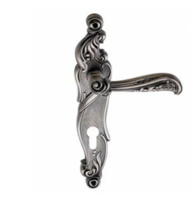 Ручка RIZO BL.SILVER (CL) (на планке под ключевой цилиндр, чернёное серебро)