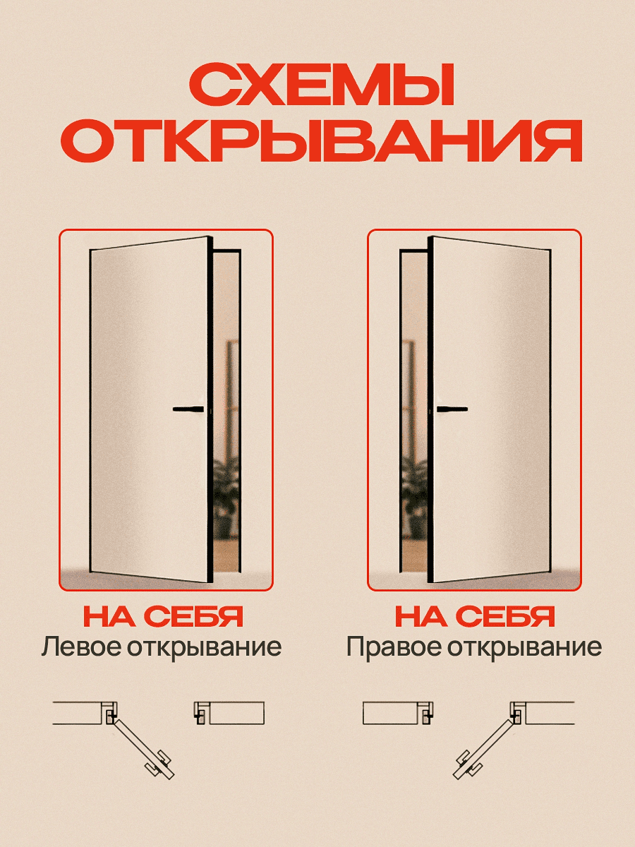 Скрытая дверь Dverra Invisible-42 под покраску 2500 мм, чёрная кромка, на себя (комплект)