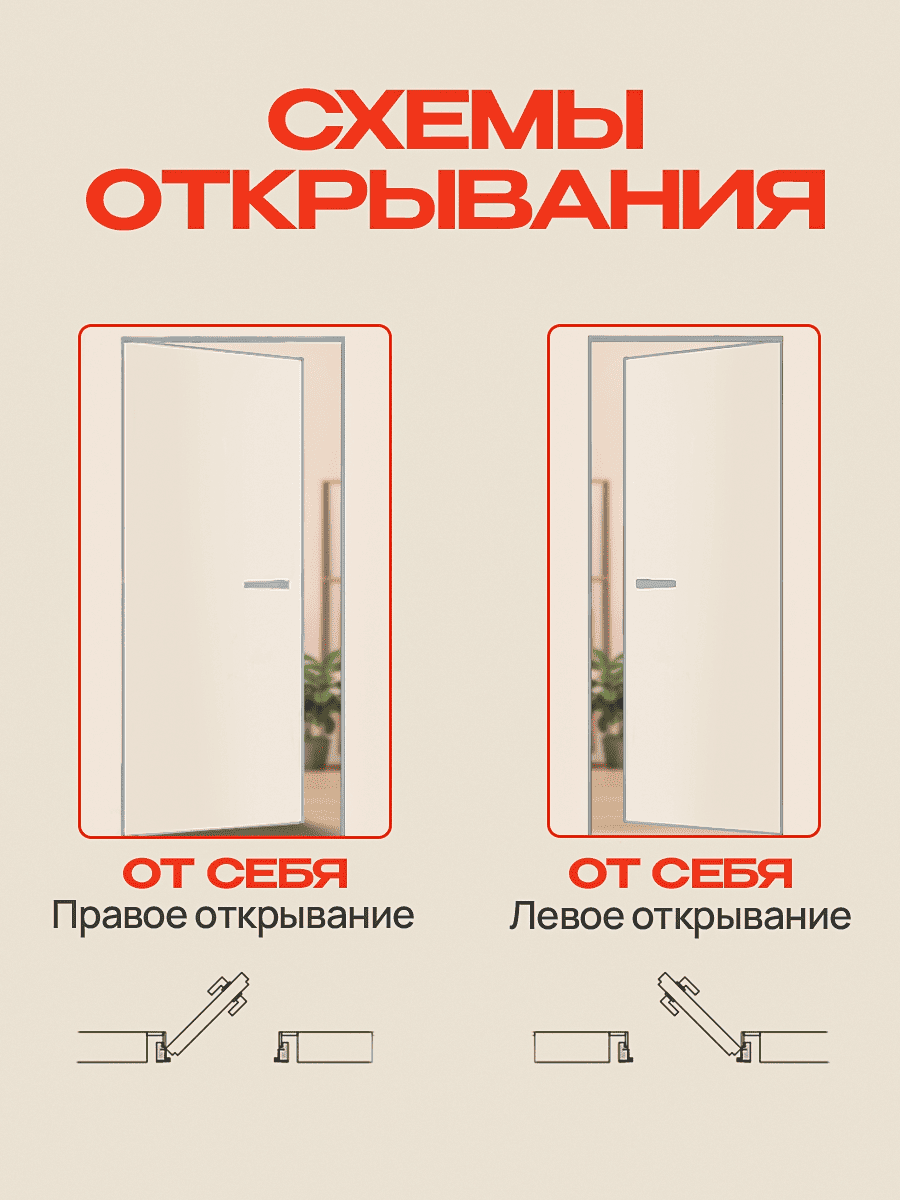 Скрытая дверь Dverra Invisible-59 Реверс под покраску 2500 мм, кромка матовый хром, от себя (комплект)