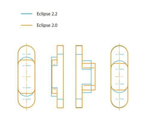 Скрытая петля широкая Eclipse 2.2 (матовый хром) E30200.85.34
