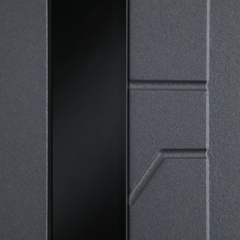 Входная дверь АСД "Forest" с зеркалом (биометрический замок Smart lock Y23) Муар чёрный/Белый матовый
