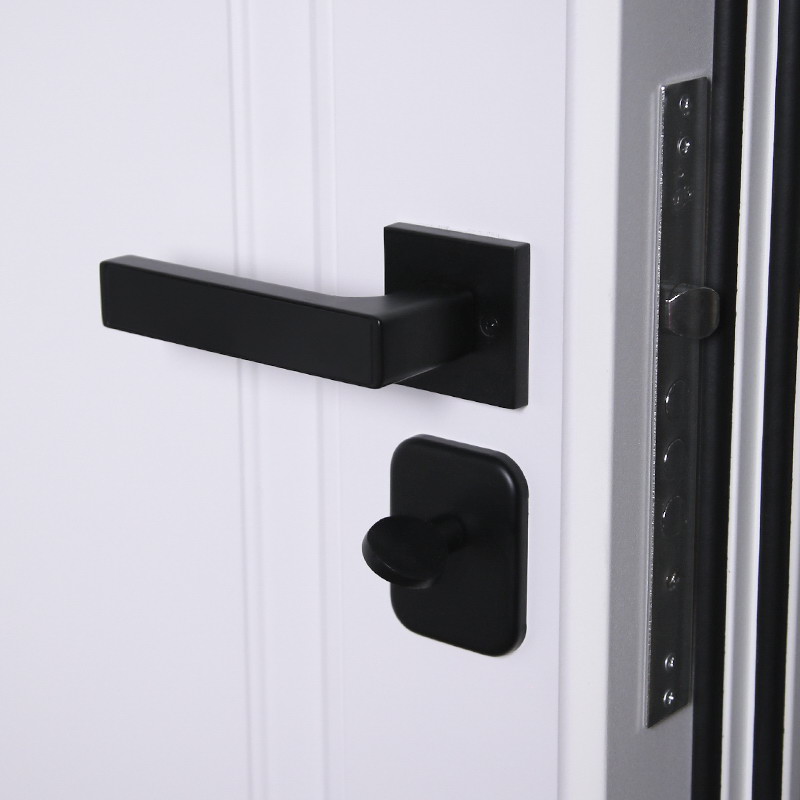 Входная дверь АСД "Горизонт" (биометрическая дверная ручка Smart lock T888) Муар белый/Белый матовый