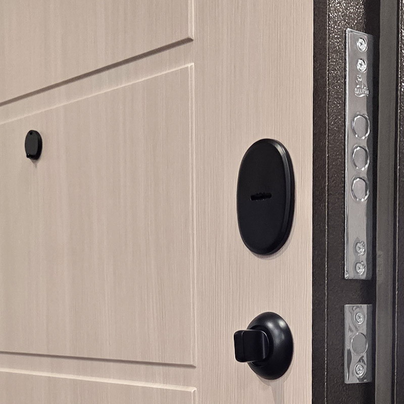 Входная дверь АСД "Комфорт" (биометрический замок Smart lock К06) Медный антик/Эко дуб