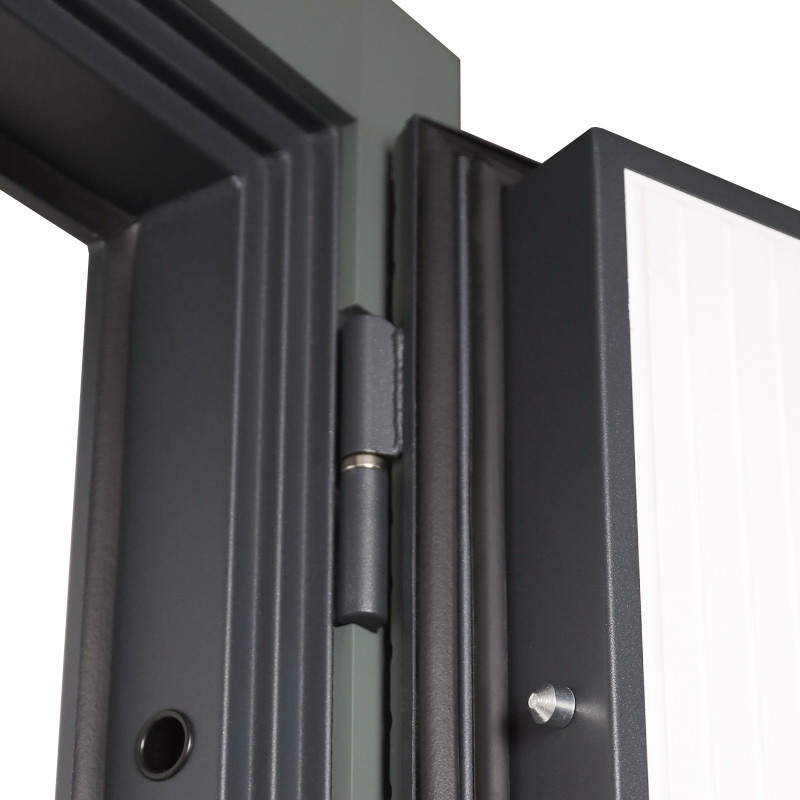 Входная дверь АСД "Лига" Муар графит/Белый матовый