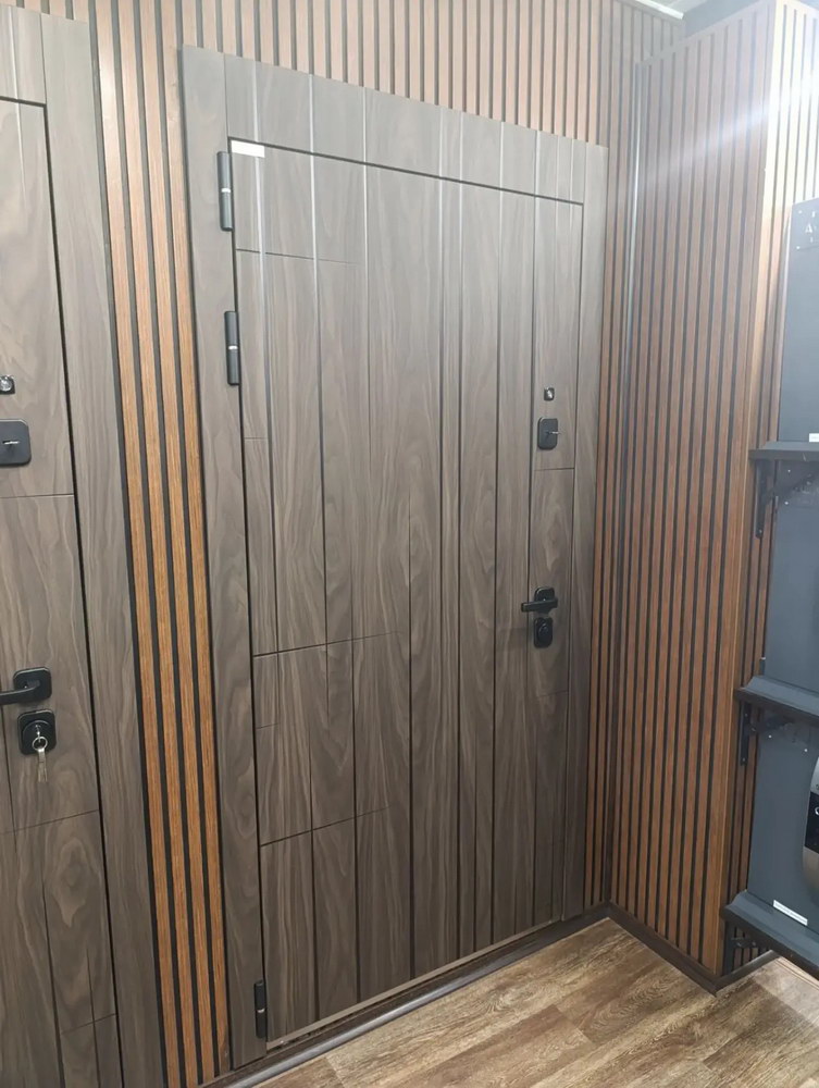 Входная дверь АСД &laquo;Сидней&raquo; (биометрическая дверная ручка Smart lock T888) Муар серый/Белый матовый
